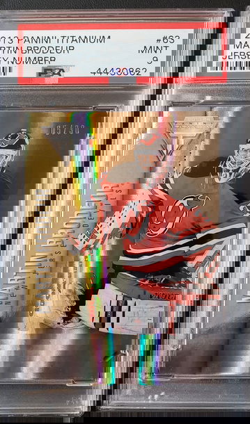 2013 Panini Titanium Jersey Number #63 Martin Brodeur 5/30 PSA 9