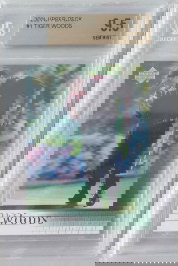 2001 Upper Deck Tiger Woods #1 Rookie RC BGS 9.5