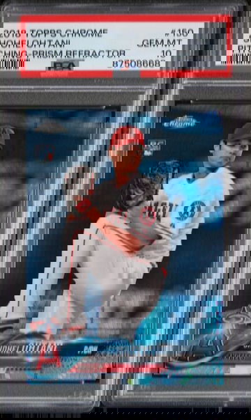 2018 TOPPS CHROME PITCHING PRISM REFRACTOR #150 SHOHEI OHTANI ROOKIE RC PSA 10