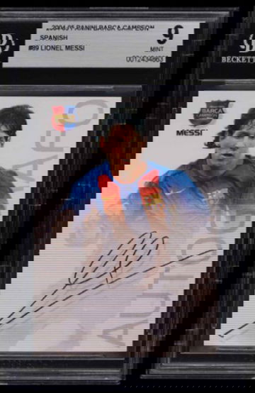 2004 PANINI MEGA CRACKS BARCA CAMPEON LIONEL MESSI ROOKIE BGS 9 BARCELONA #89