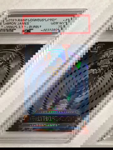 LeBRON JAMES 2019 Panini Donruss Optic T-Minus 3, 2, 1 Purple PSA 10