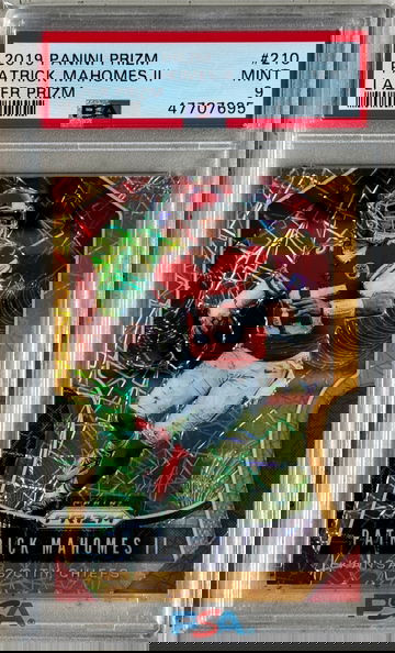 2019 Prizm Lazer Prizm Patrick Mahomes PSA 9 #210