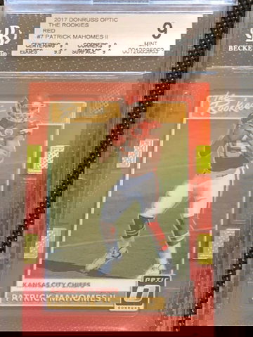 2017 Patrick Mahomes Optic The Rookies Red BGS 9 