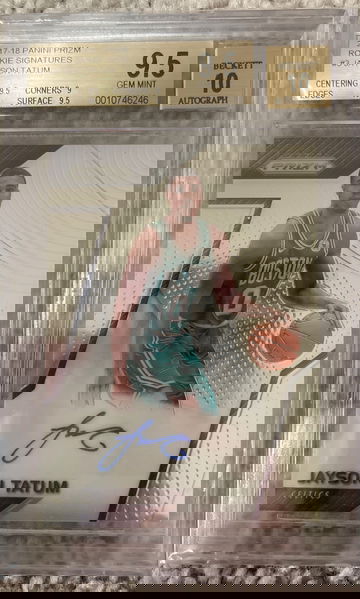 2017-18 PRIZM JAYSON TATUM ROOKIE SIGNATURES AUTO BGS 9.5