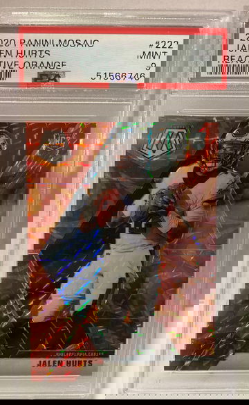 Jalen Hurts panini mosaic reactive orange PSA 9 Eagles