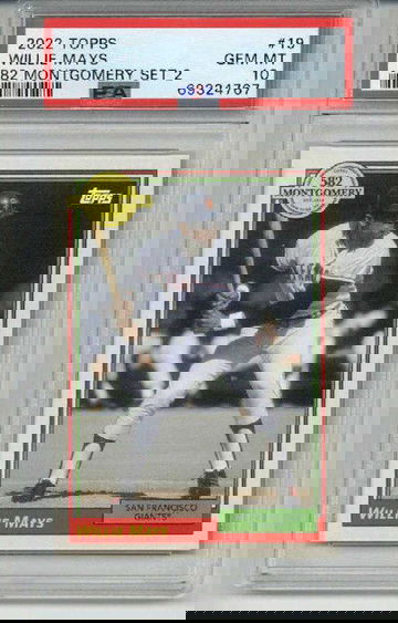 2022 TOPPS 582 MONTGOMERY SET 2 #19 WILLIE MAYS CARD GIANTS PSA 10 LOW POP