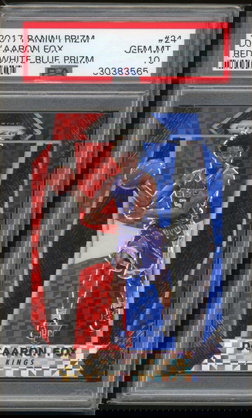 2017 Panini Prizm De'Aaron Fox Red White Blue PSA 10
