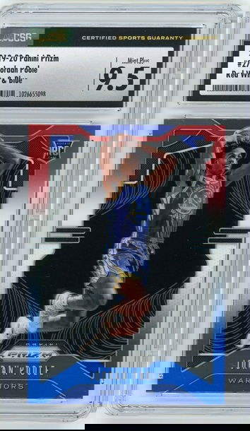 JORDAN POOLE 2019-20 Panini Prizm Red White & Blue Prizm Rc #272 CSG 9.5