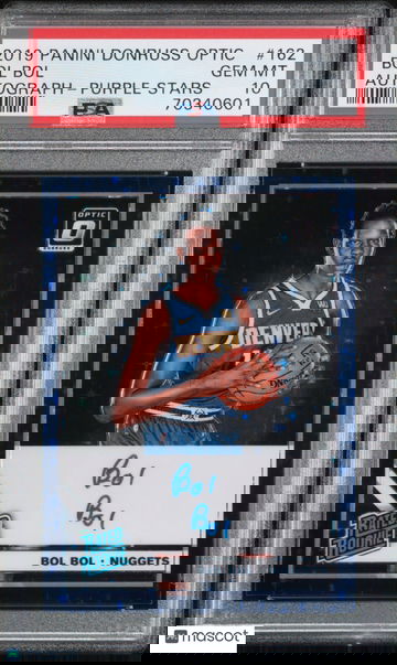 2019 Panini Donruss Optic Bol Bol #162 PSA 10 Purple Star Prizm Auto /49 Rookie