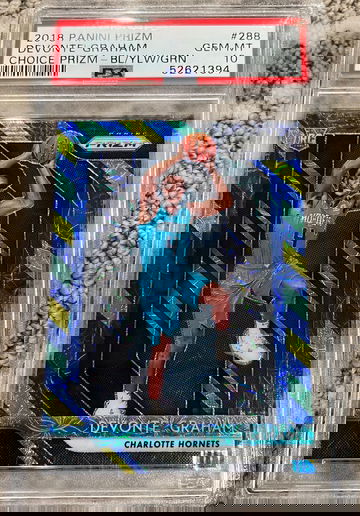 2018 Panini Prizm Devonte Graham BYG Blue Yellow Green Choice PSA 10