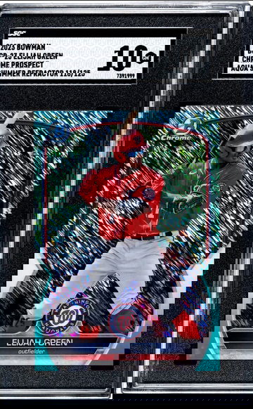 2023 BOWMAN CHROME ELIJAH GREEN AQUA SHIMMER REFRACTOR SGC 10