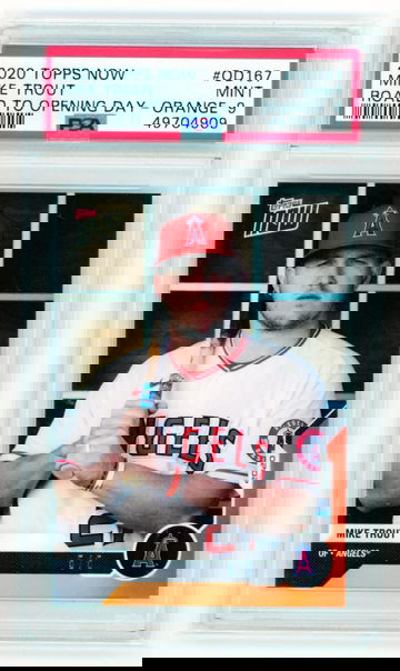 2020 Topps Now #OD167 Mike Trout Road to Opening Day-Orange PSA 9 MINT!