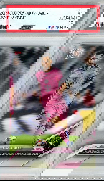 2024 TOPPS NOW MLS LIONEL MESSI #1 INTER MIAMI PSA 10 GEM MT