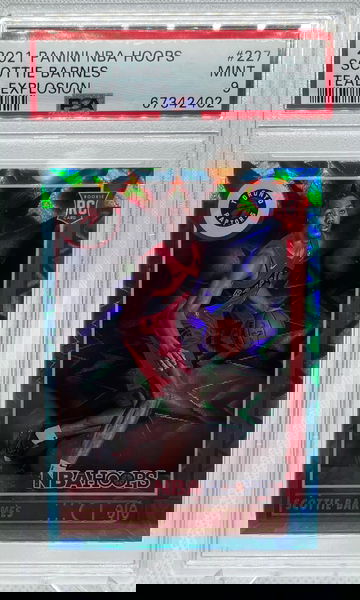 2021 Panini NBA Hoops Scottie Barnes Teal Explosion RC PSA 9