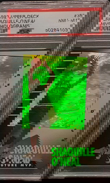 1992 UD MVP hologram shaq rookie PSA 8