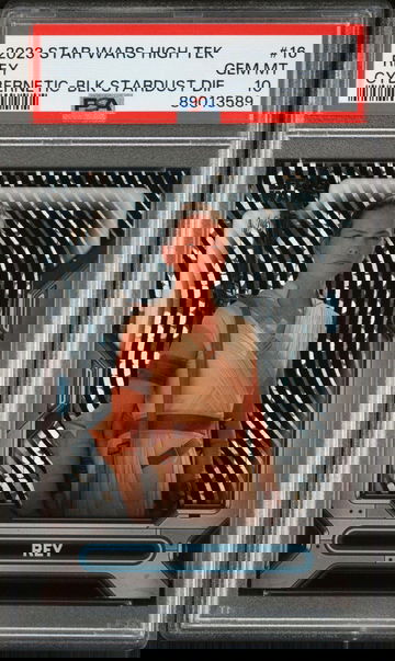 2023 Topps Star Wars High Tek Rey #16 Cybernetic Black Stardust /5 PSA 10!