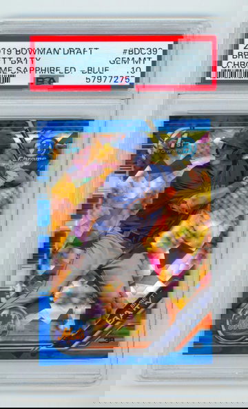 2019 Bowman Chrome BRETT BATY Blue Sapphire Refractor RC PSA 10 Mets 1st Bowman #38/99