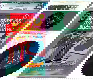 BEATLES YELLOW SUBMARINE #NN CGC 8.0 QUALIFIED 1969 + 7” ORIG VINYL 45 RPM 1966 [*Poster Included but Detached*] 