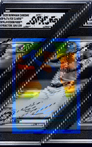 2020 Bowman Chrome CRA-KL Kyle Lewis Autographed Blue Refractor 109/150 SGC 9.5