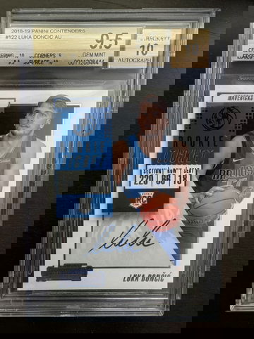 2018-19 Panini Contenders Luka Doncic Rookie Ticket Auto #122 BGS 9.5 10 Auto