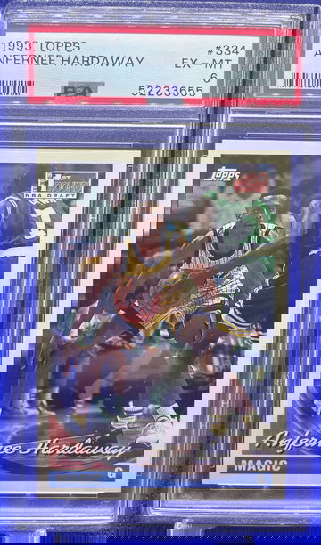 1993 TOPPS ANFERNEE HARDAWAY RC #334 PSA 6 EX-MT PENNY ORLANDO MAGIC