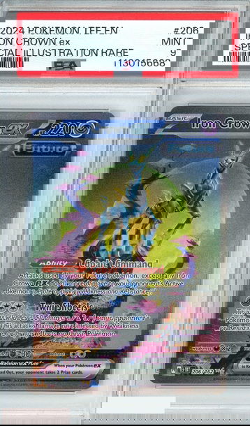 2024 POKEMON TEMPORAL FORCES IRON CROWN EX #206 SPECIAL ILLUSTRATION RARE PSA 9