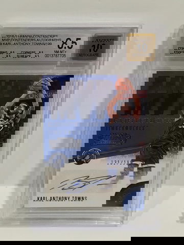 BGS 8.5 2018-19 Panini Contenders MVP /199 Karl-Anthony Towns MVP-KAT Auto slab