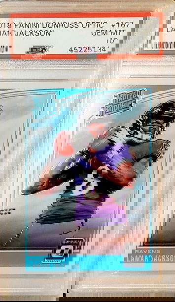 LAMAR JACKSON 2018 OPTIC #167 RATED ROOKIE RC SP PSA 10 GEM RAVENS