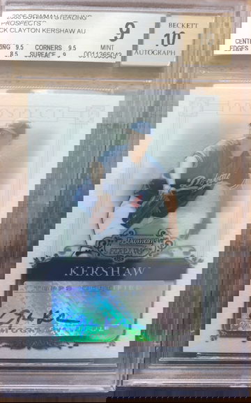 Clayton Kershaw Sterling bgs 9 auto 10