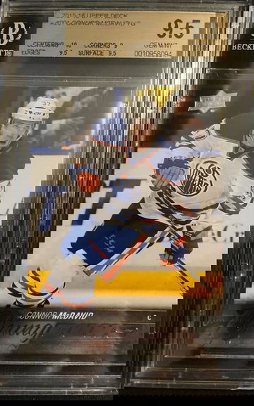 2015-16 Upper Deck #201 Connor Mcdavid Young Guns RC SP BGS 9.5 Gem Mint w/ 10