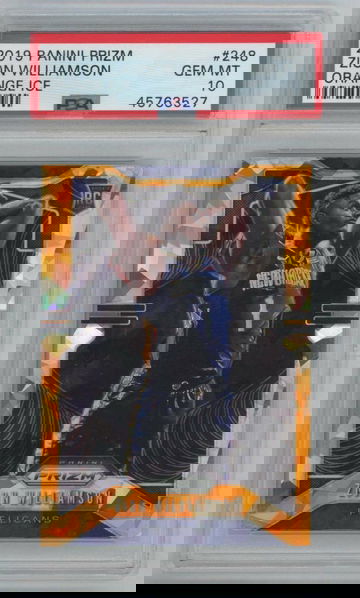 2019-20 Prizm Orange Ice Zion Williamson Rookie PSA 10 Pelicans #248