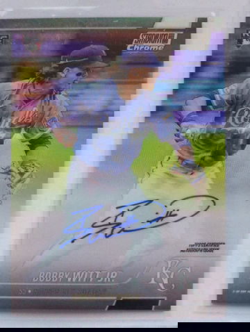 2022 Topps Stadium Club Chrome Bobby Witt Jr Rookie Refractor Auto On Card