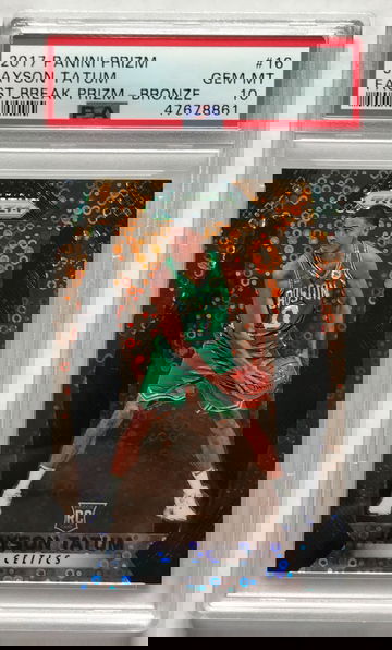 2017-18 Panini Prizm Fast Break Bronze Jayson Tatum PSA 10 GEM MT, Card #16, serial #19/20 Rookie Card RC