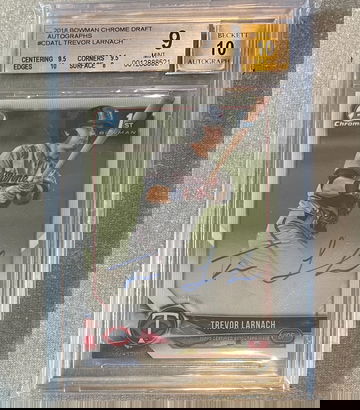 Trevor Larnach 2018 Bowman Chrome Auto BGS 9