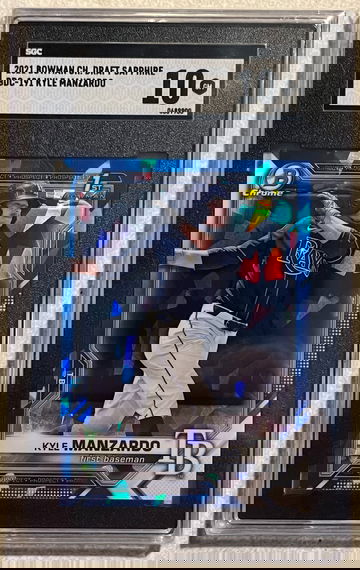 2021 Bowman Chrome Draft Sapphire Kyle Manzardo 1st Bowman SGC 10