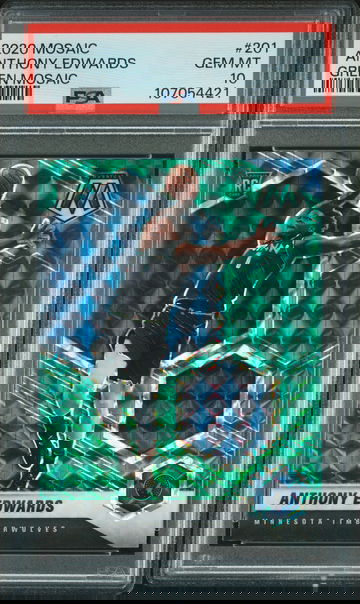 2020 Mosaic Green #201 Anthony Edwards PSA 10 Rookie