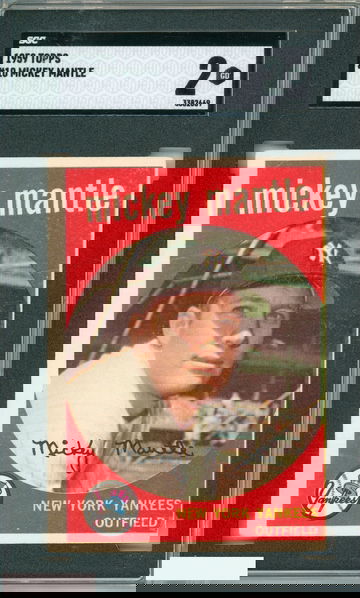 1959 TOPPS MICKEY MANTLE #10 NEW YORK YANKEES HOF SGC 2 GOOD