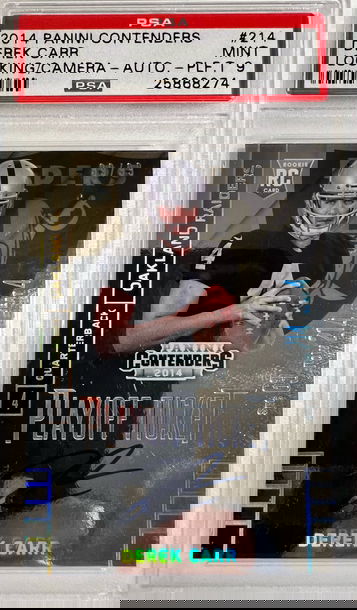 2014 Panini Contenders Playoff Ticket Derek Carr RC Auto /99