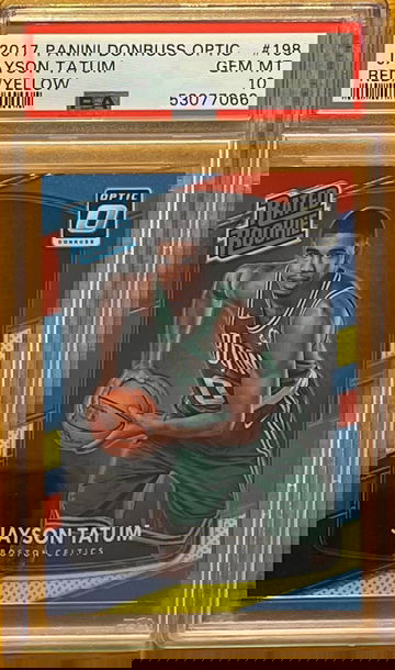 2017 Donruss Optic Red Yellow Jayson Tatum #198 Rookie RC