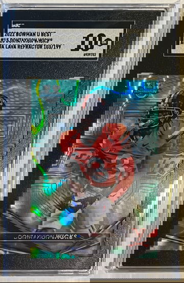 2022 Bowman U Best Dontayvion Wicks RC Aqua Lava REF SGC 10