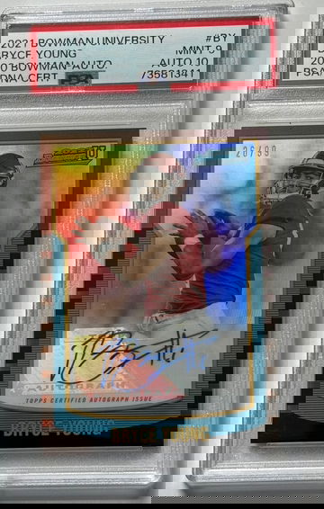 2021 Bowman University-  Bryce Young - 2000 Bowman auto- /99- PSA 9/ auto 10