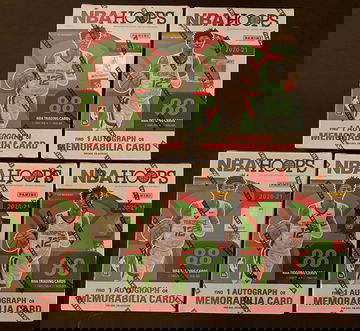 (5) 2020-21 NBA Hoops Holiday Blaster Box