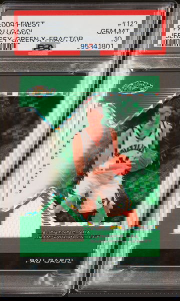 Pau Gasol 2004 Finest Jersey Green X-Fractor /15 PSA 10