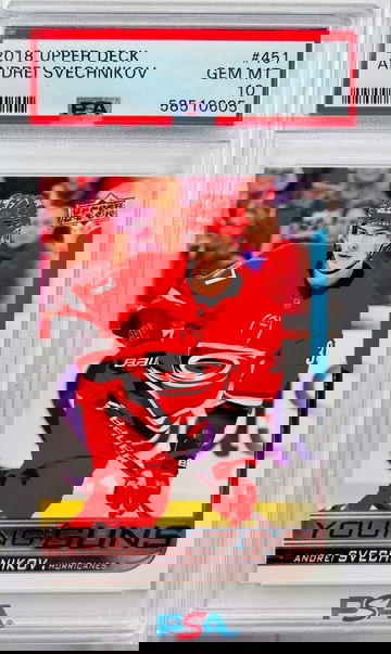 2018 Upper Deck Andrei Svechnikov Young Guns Rookie RC PSA 10 Gem Mint