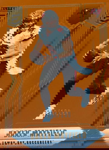 Baker Mayfield 2025 Panini Donruss Elite Football Orange /199 #42