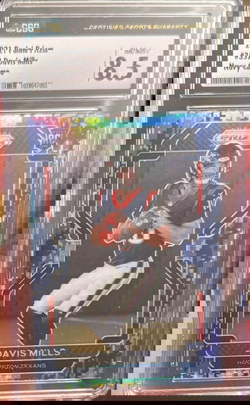 2021 Panini Prizm Davis Mills Rookie Navy Camo /25 CSG 8.5