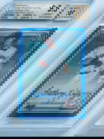 2020 Bowman Chrome Anthony Volpe Auto Blue Refractor BGS 9.5/10