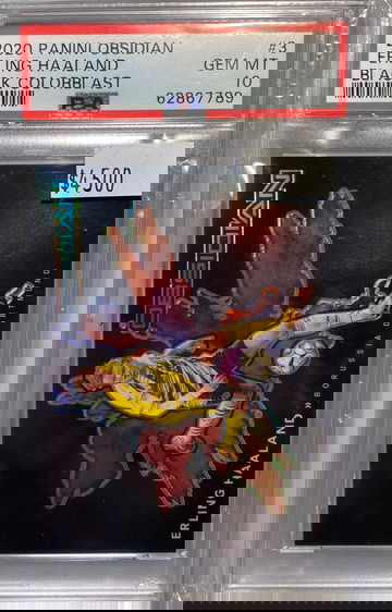 2020 Panini Obsidian Erling Haaland Black Coloblast! PSA 10! GEM MINT!