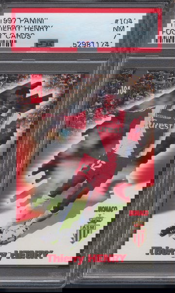 1997 Panini Foot Cards Thierry Henry RC Rookie PSA 7 