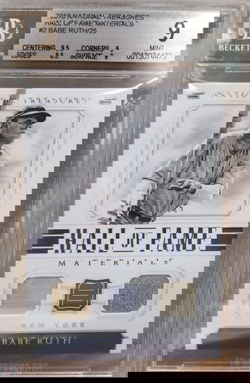 Babe Ruth 2018 National Treasures HOF Materials /25